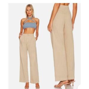 Pistola Ellery High Rise Wide Leg 100% Cotton Pants Size 30P in Sesame Tan